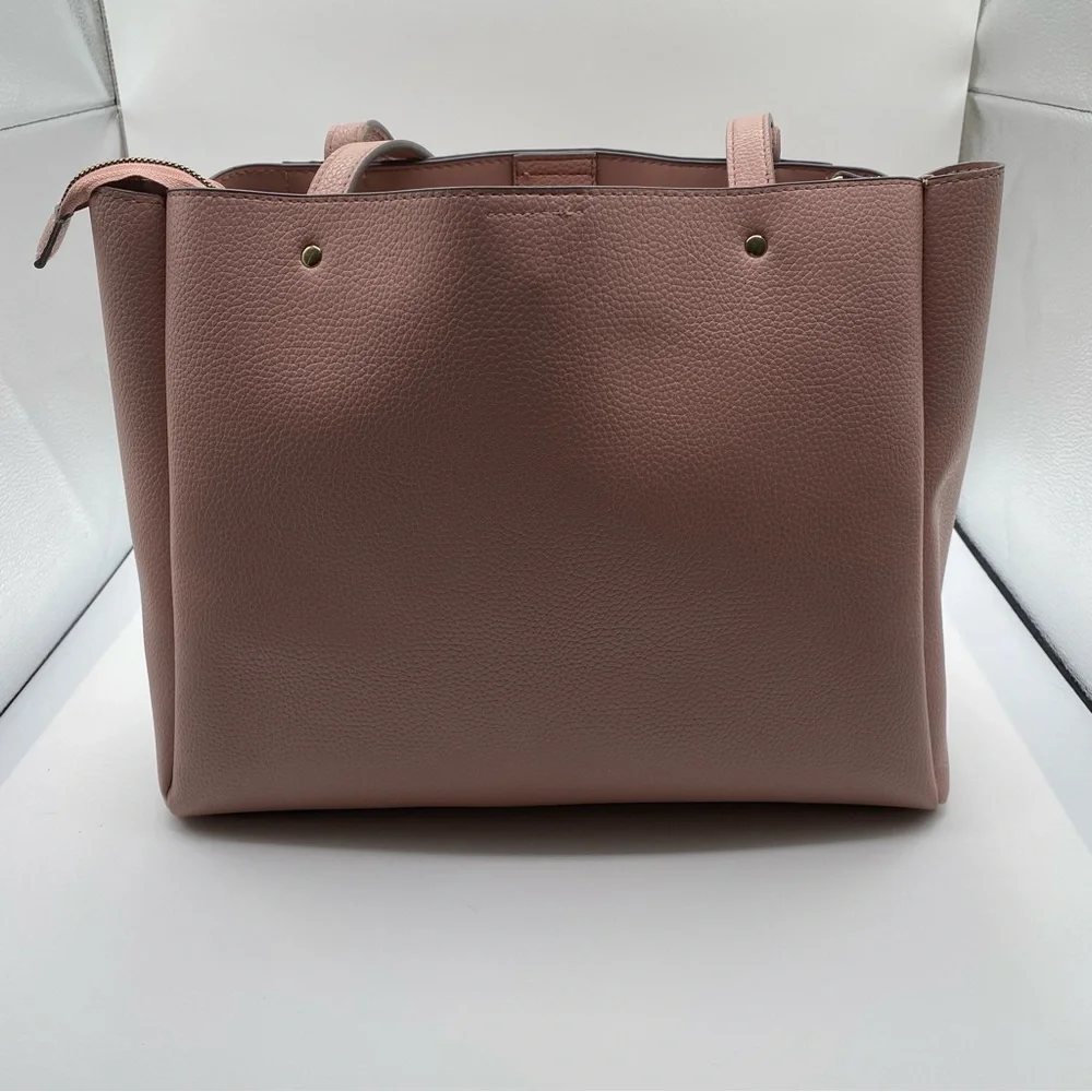 Nanette Lepore Pink Arrissa Triple Section Shoulder Tote Bag Women Handbags